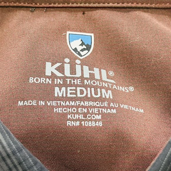 Kuhl Shirt Mens Medium Gray Plaid Flannel Long Sleeve Button Up Chest Pocket - Picture 7 of 14